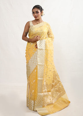 Yellow Organza Saree With Blouse Piece - Indian Silk House Agencies