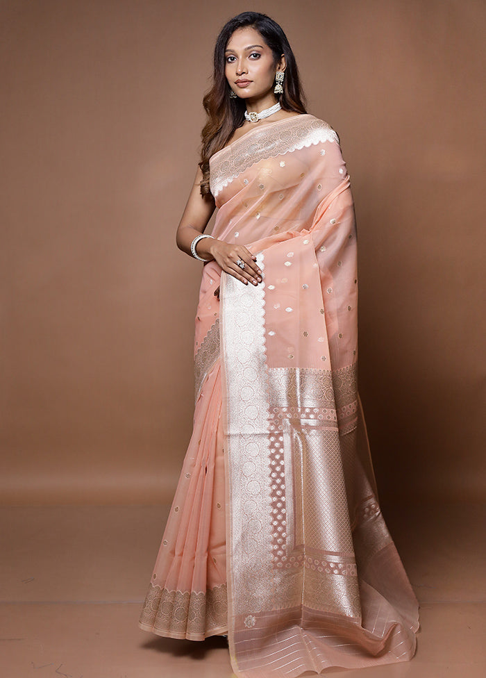 Pink Organza Saree With Blouse Piece