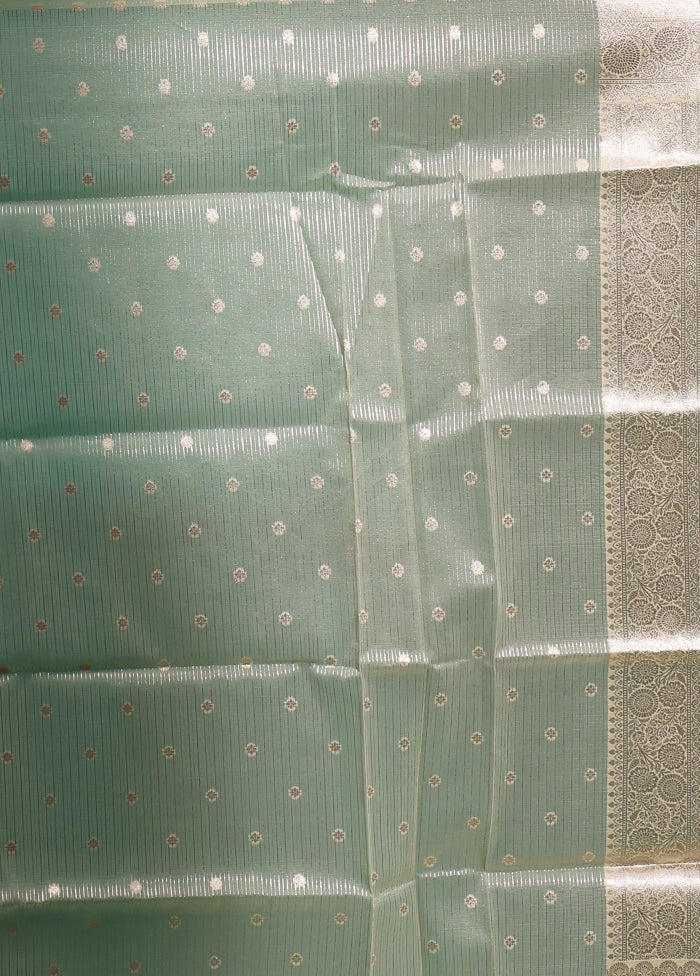 Cream Organza Saree With Blouse Piece