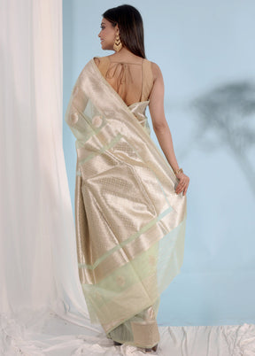 Green Organza Saree With Blouse Piece - Indian Silk House Agencies