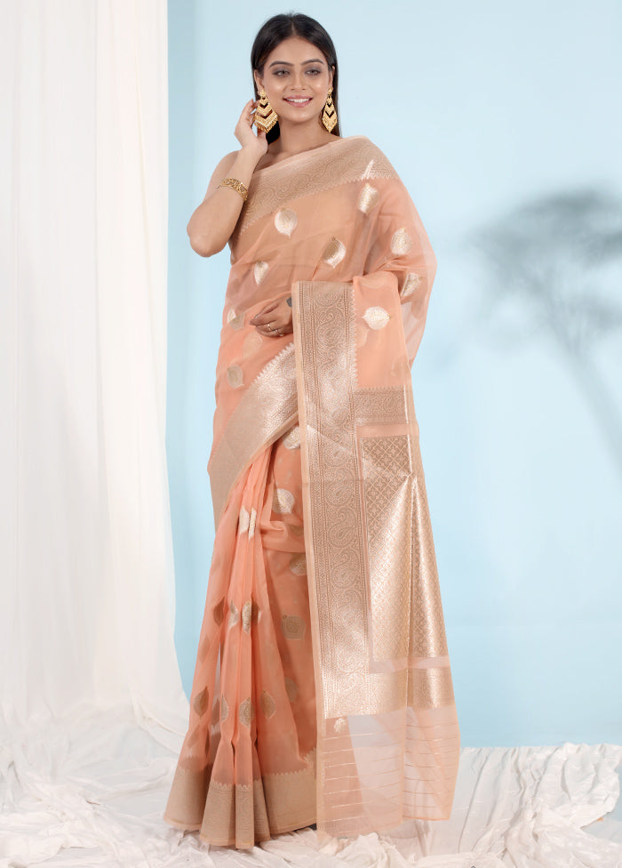 Pink Organza Saree With Blouse Piece - Indian Silk House Agencies