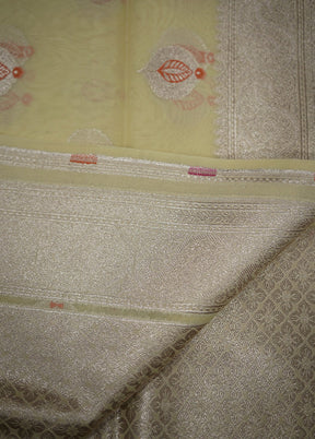 Cream Organza Saree With Blouse Piece - Indian Silk House Agencies