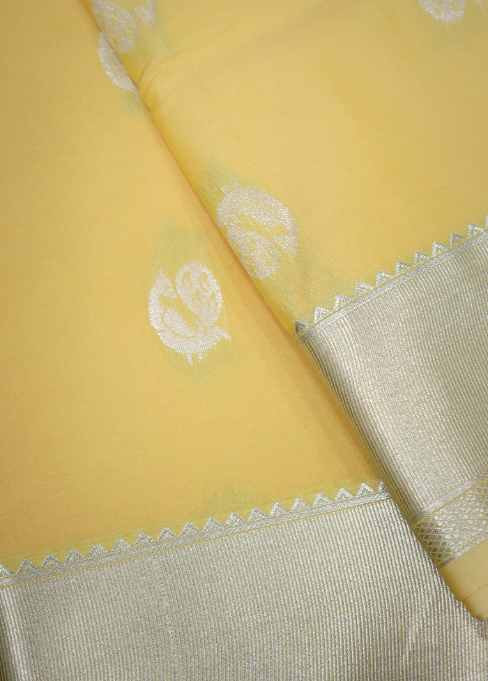 Yellow Kanjivaram Silk Saree With Blouse Piece - Indian Silk House Agencies