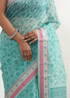 Blue Kota Cotton Saree With Blouse Piece - Indian Silk House Agencies