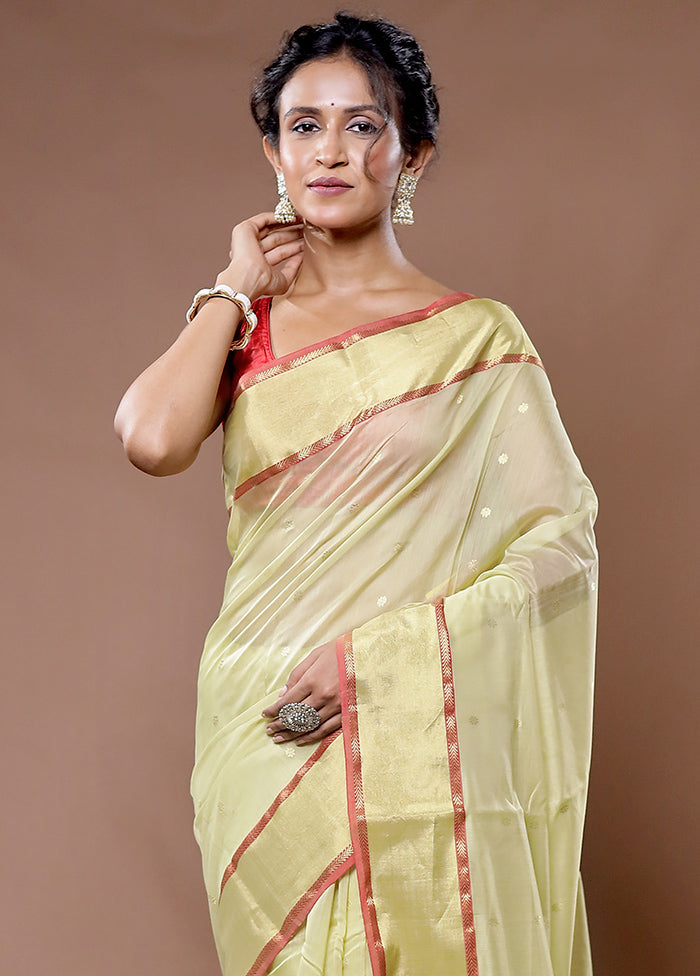 Green Chanderi Pure Cotton Saree With Blouse Piece - Indian Silk House Agencies