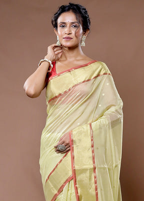 Green Chanderi Pure Cotton Saree With Blouse Piece - Indian Silk House Agencies