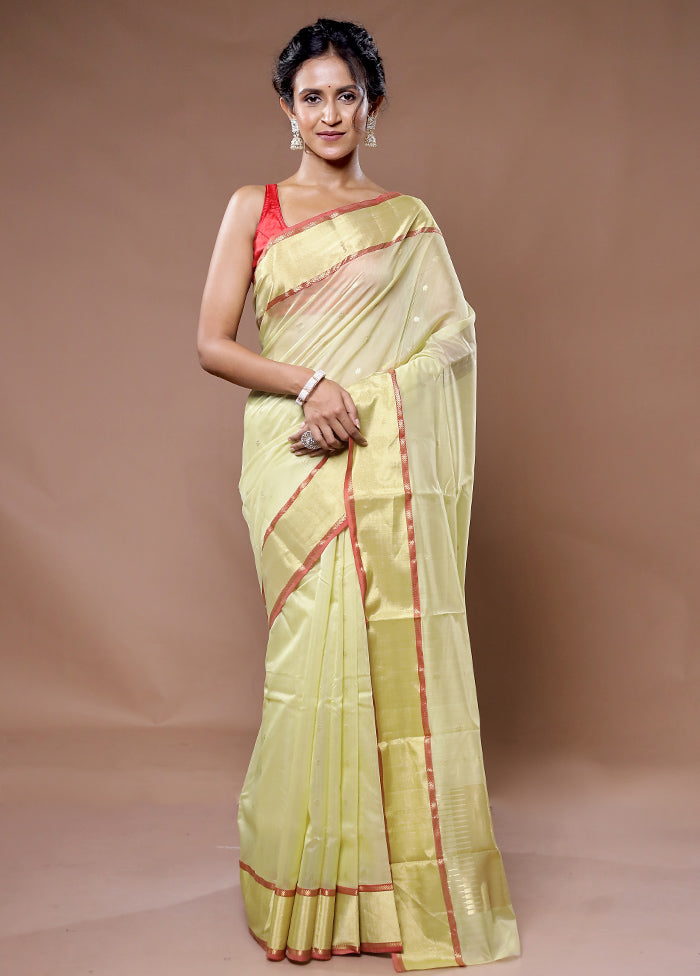 Green Chanderi Pure Cotton Saree With Blouse Piece - Indian Silk House Agencies