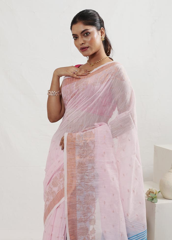 Pink Matka Silk Saree With Blouse Piece - Indian Silk House Agencies