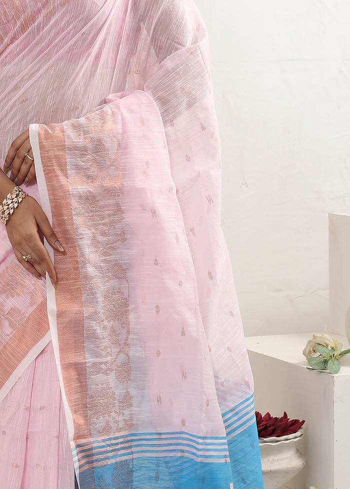 Pink Matka Silk Saree With Blouse Piece - Indian Silk House Agencies