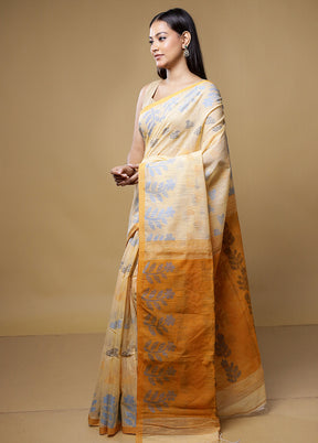 Yellow Matka Silk Saree With Blouse Piece