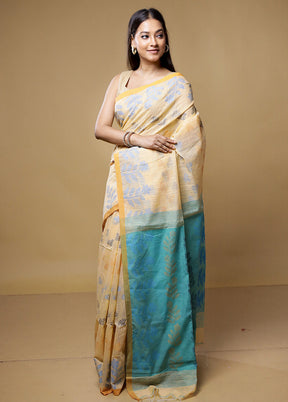 Yellow Matka Silk Saree With Blouse Piece