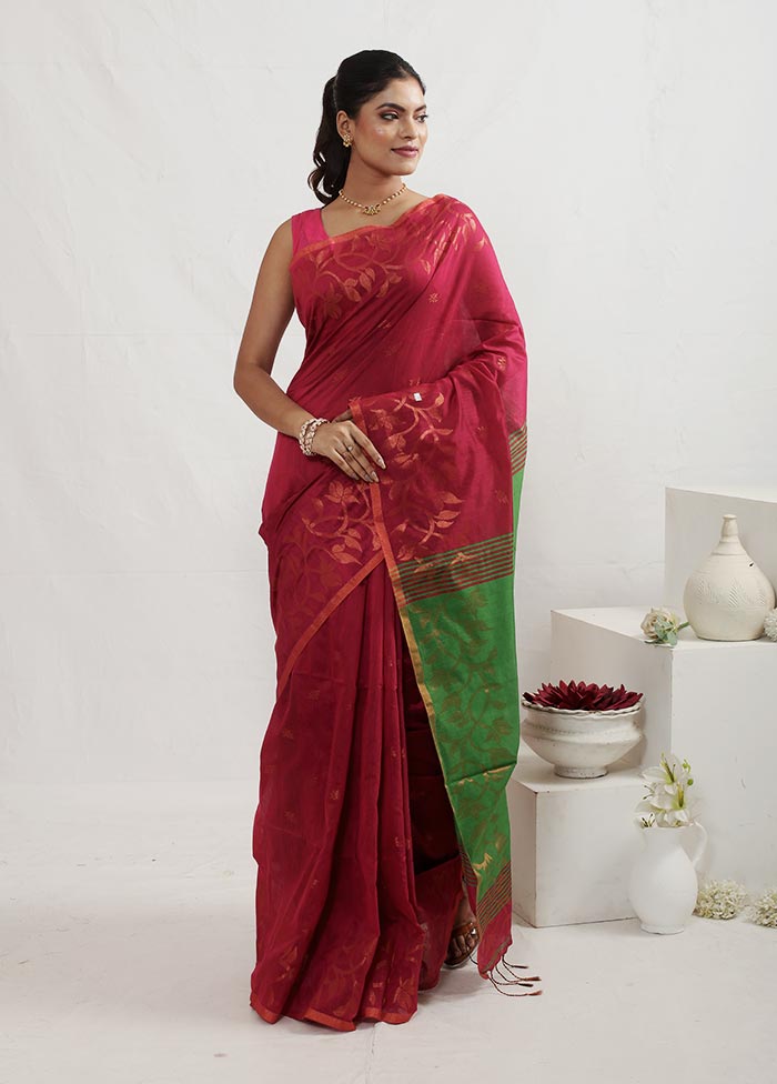 Pink Matka Silk Saree With Blouse Piece - Indian Silk House Agencies