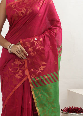 Pink Matka Silk Saree With Blouse Piece - Indian Silk House Agencies