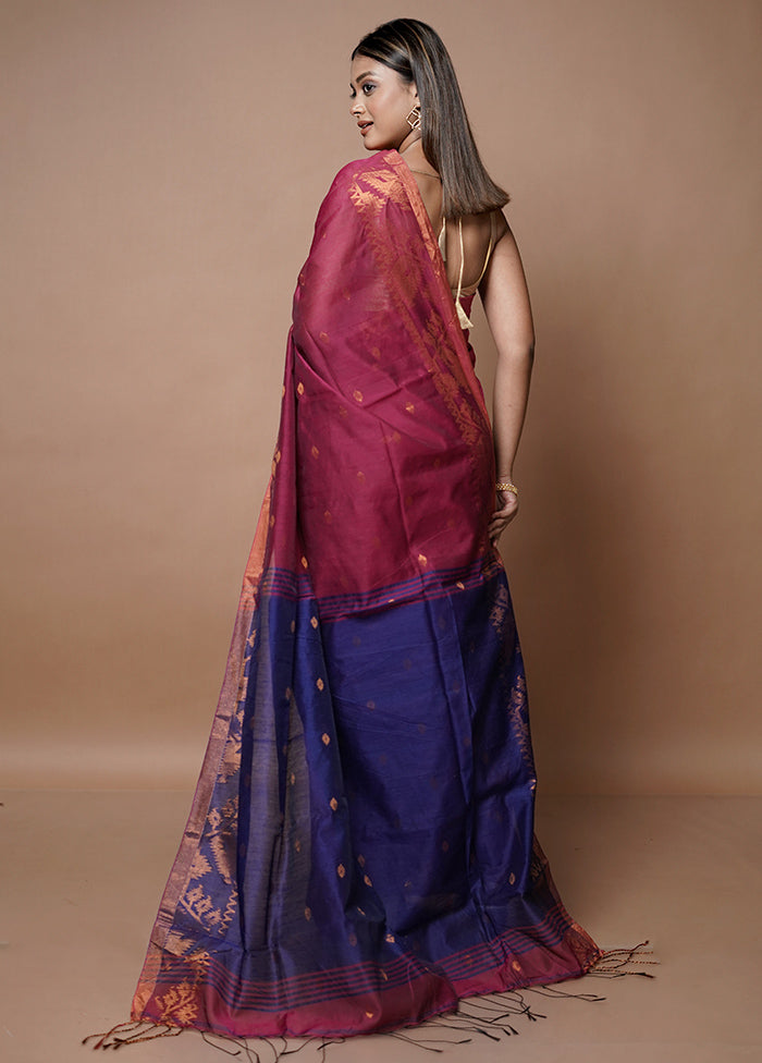 Pink Matka Silk Saree With Blouse Piece