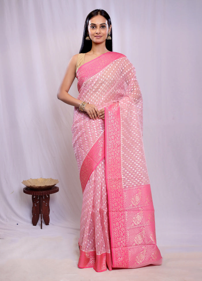 Pink Katan Silk Saree With Blouse Piece - Indian Silk House Agencies