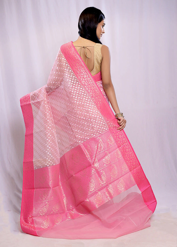 Pink Katan Silk Saree With Blouse Piece - Indian Silk House Agencies