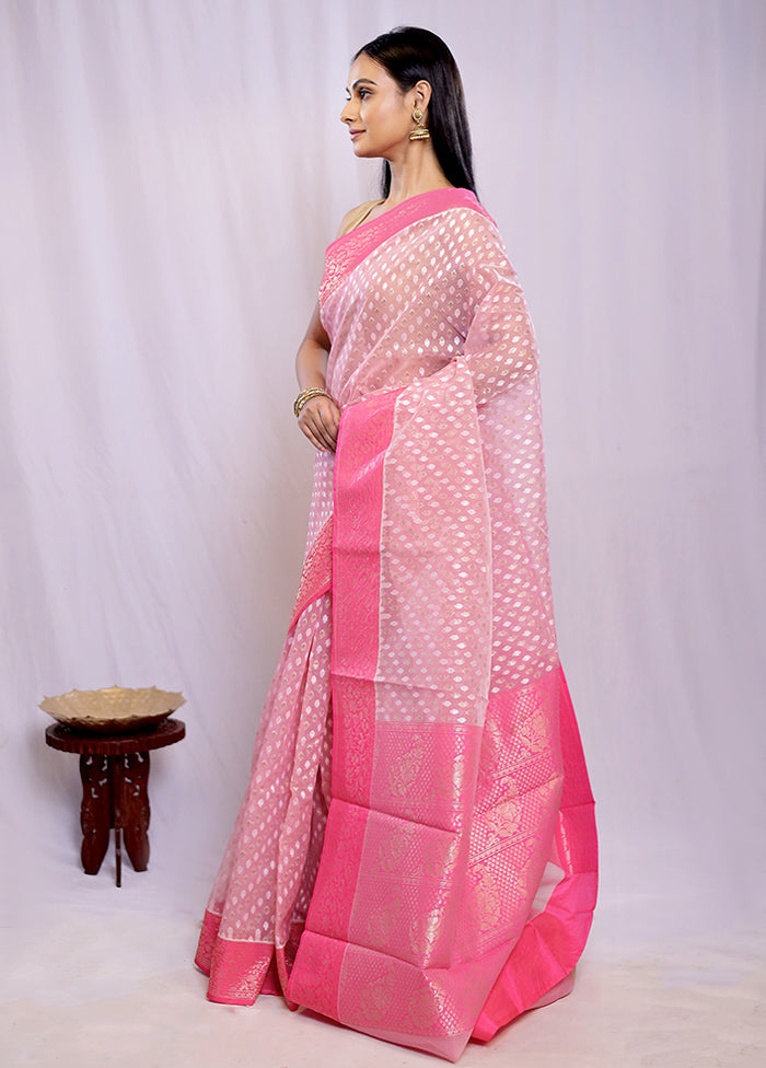 Pink Katan Silk Saree With Blouse Piece - Indian Silk House Agencies