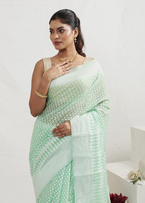 Green Kora Silk Saree With Blouse Piece - Indian Silk House Agencies