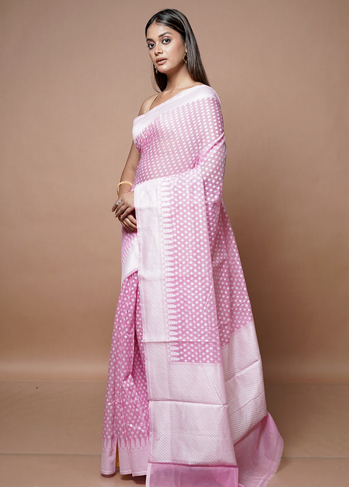 Pink Katan Silk Saree With Blouse Piece