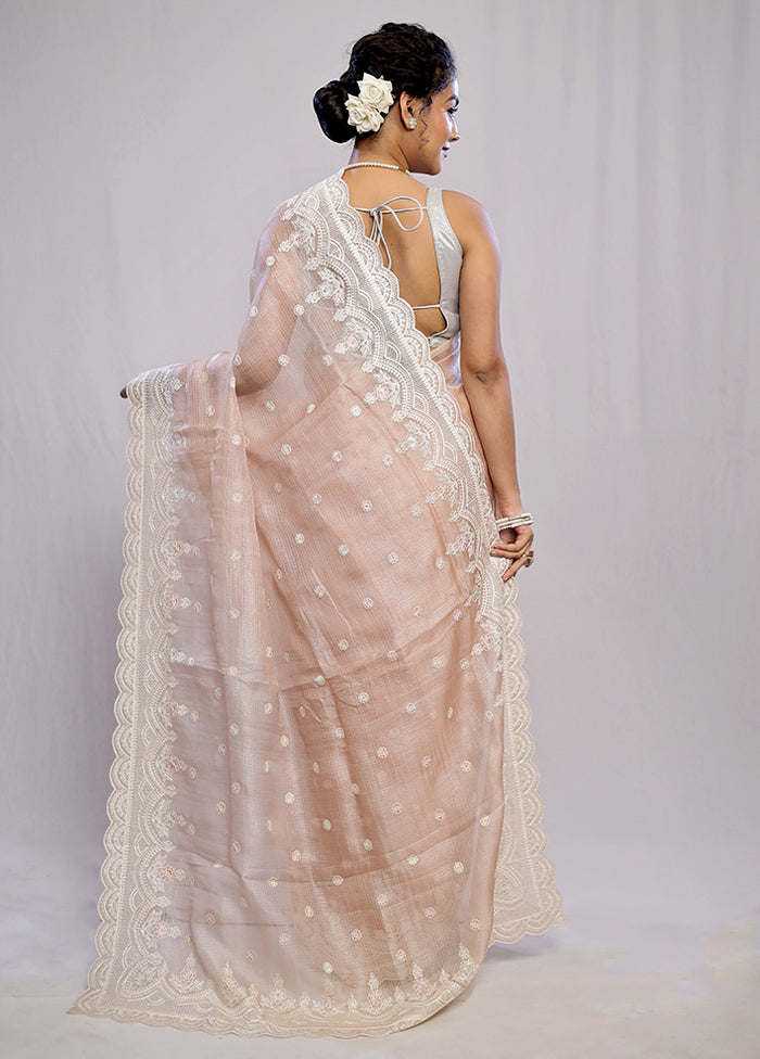 Cream Pure Kota Saree With Blouse Piece - Indian Silk House Agencies