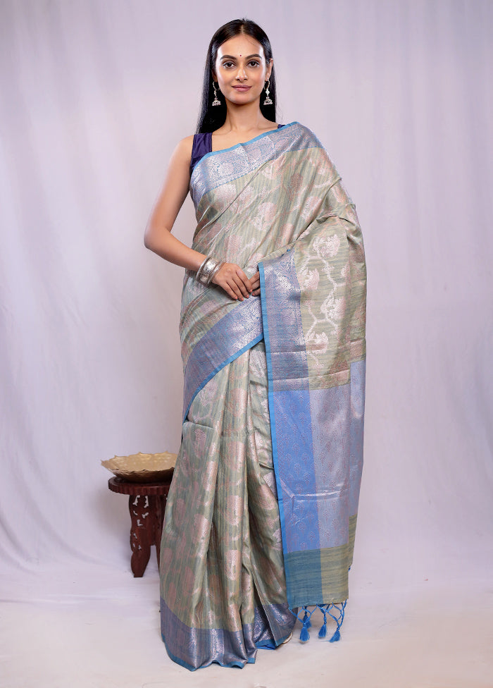 Rust Dupion Silk Saree With Blouse Piece - Indian Silk House Agencies