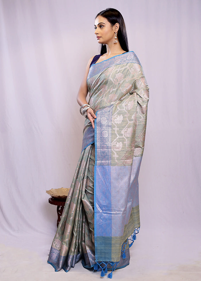 Rust Dupion Silk Saree With Blouse Piece - Indian Silk House Agencies