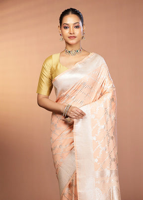 Green Banarasi Silk Saree With Blouse Piece