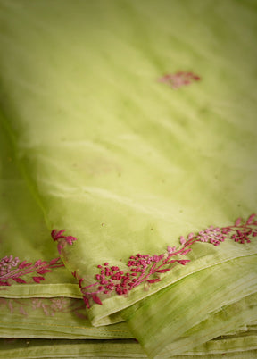 Green Organza Saree With Blouse Piece - Indian Silk House Agencies