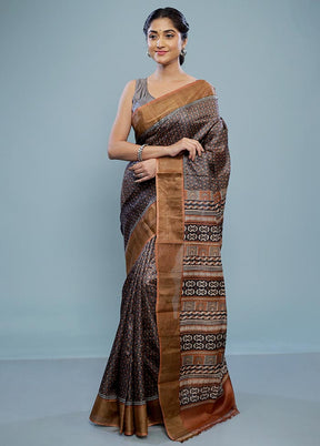 Blue Tussar Silk Saree With Blouse Piece - Indian Silk House Agencies