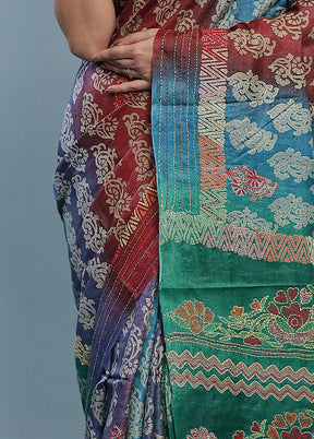 Green Tussar Silk Saree With Blouse Piece - Indian Silk House Agencies