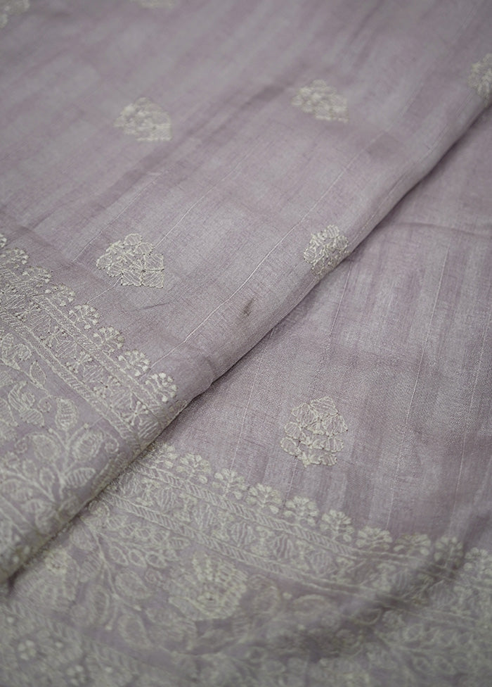 Purple Tussar Silk Saree With Blouse Piece - Indian Silk House Agencies