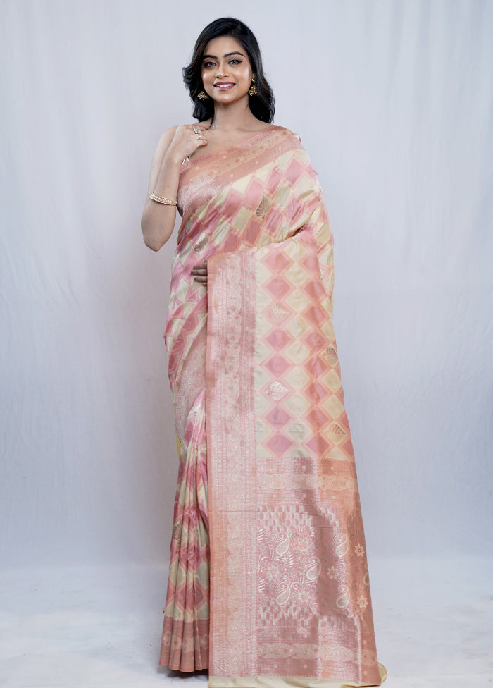 Multicolor Dupion Silk Saree With Blouse Piece - Indian Silk House Agencies