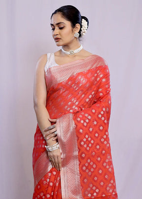 Pink Kora Silk Saree With Blouse Piece - Indian Silk House Agencies