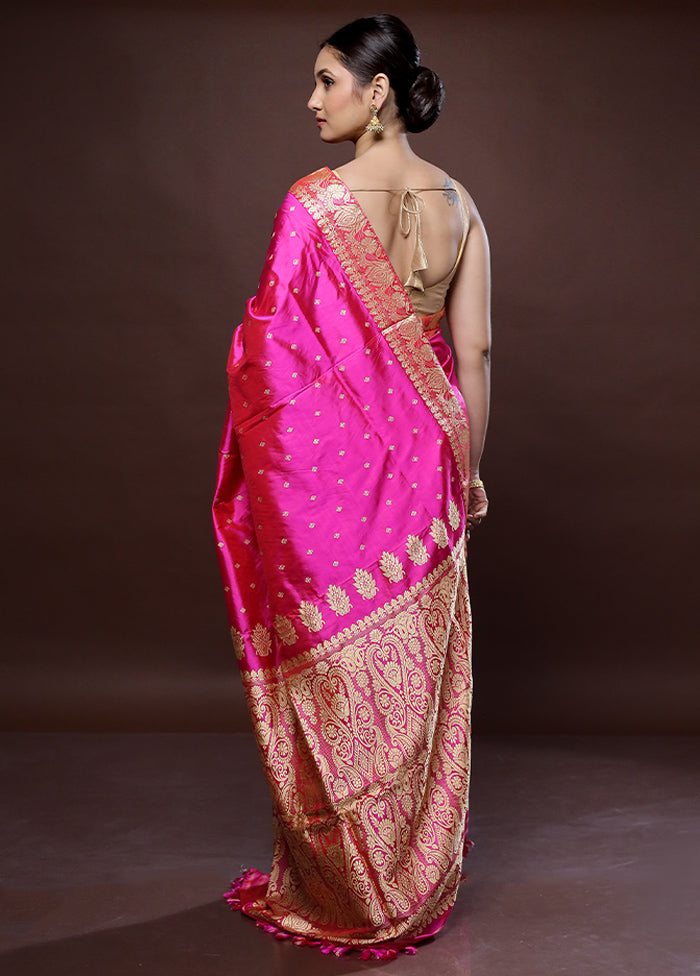 Pink Assam Pure Silk Saree With Blouse Piece - Indian Silk House Agencies