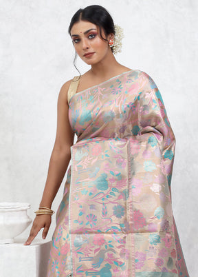 Grey Kanchipuram Pure Silk Saree With Blouse Piece