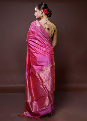 Purple Kanjivaram Silk Saree With Blouse Piece