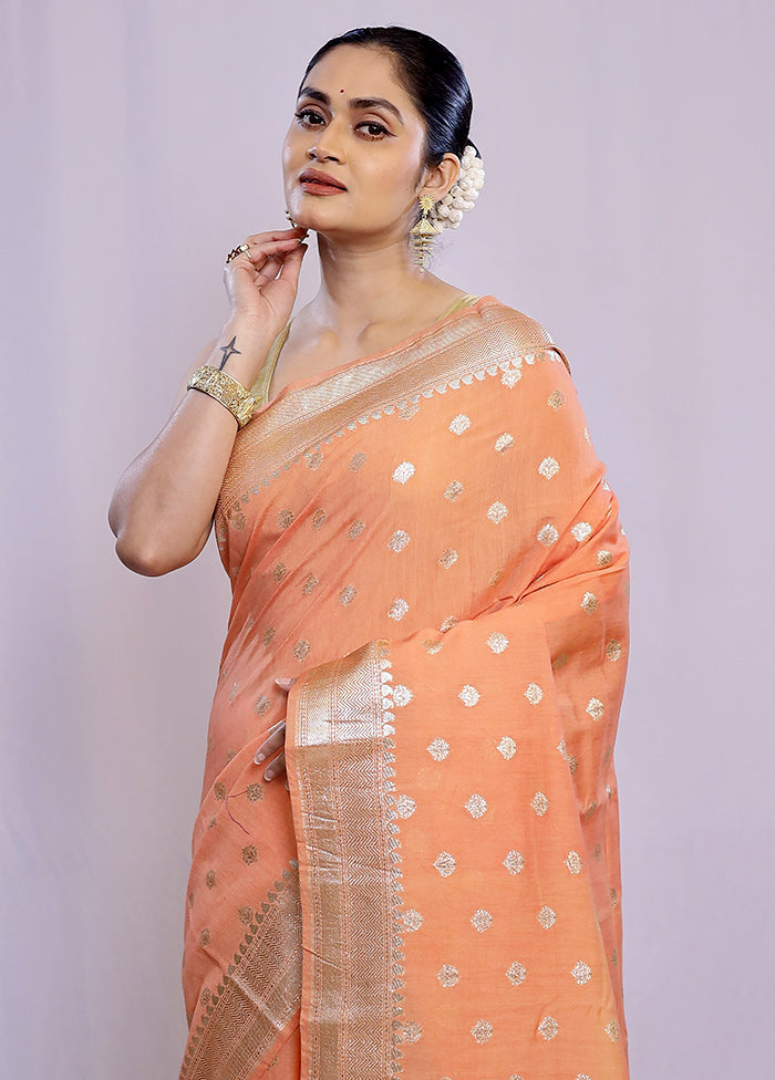 Orange Pure Cotton Saree With Blouse Piece - Indian Silk House Agencies