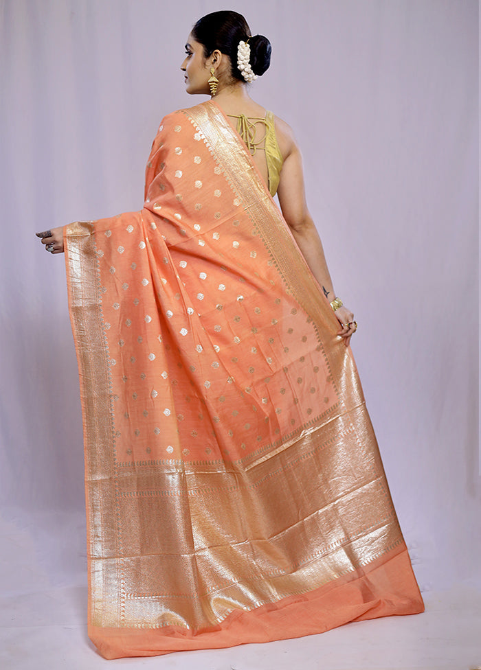 Orange Pure Cotton Saree With Blouse Piece - Indian Silk House Agencies