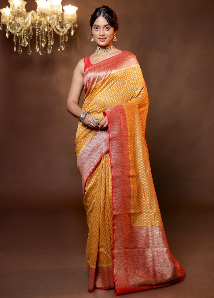 Orange Georgette Saree With Blouse Piece