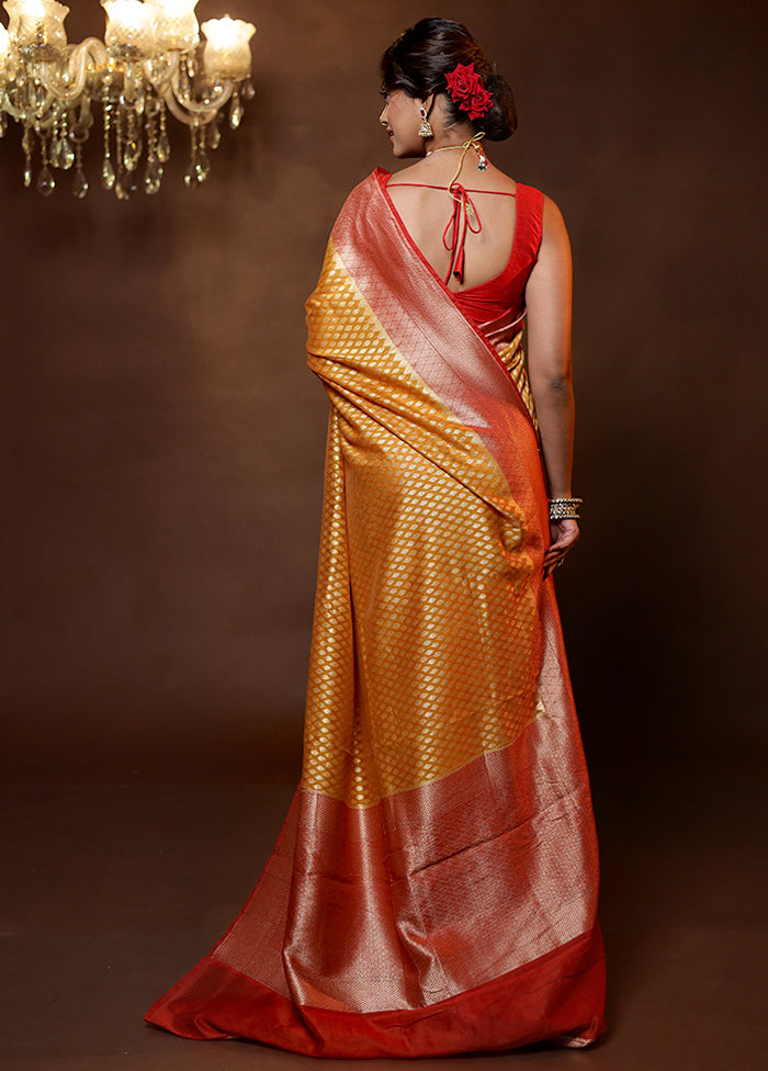 Orange Georgette Saree With Blouse Piece