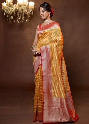 Orange Georgette Saree With Blouse Piece