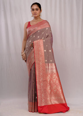 Pink Tussar Silk Saree With Blouse Piece - Indian Silk House Agencies