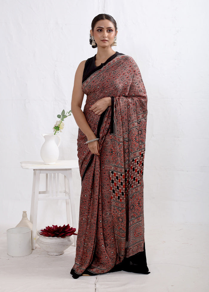 Pink Printed Pure Silk Saree With Blouse Piece - Indian Silk House Agencies