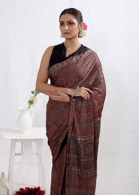 Pink Printed Pure Silk Saree With Blouse Piece - Indian Silk House Agencies