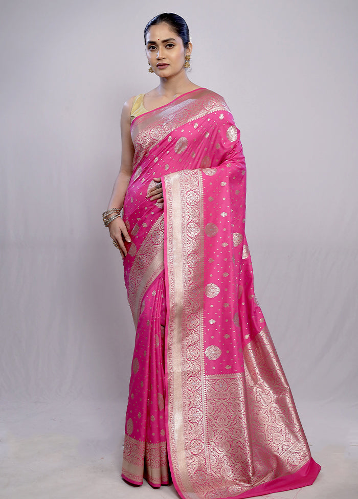 Pink Dupion Silk Saree With Blouse Piece - Indian Silk House Agencies