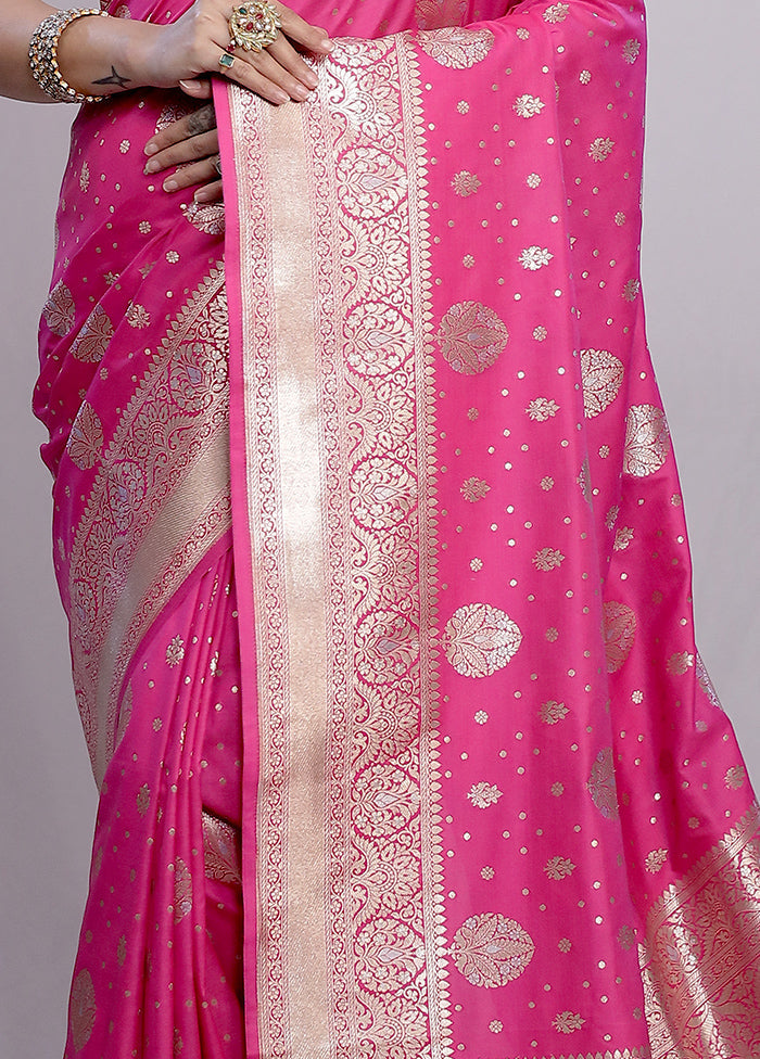 Pink Dupion Silk Saree With Blouse Piece - Indian Silk House Agencies