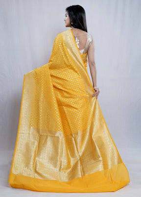 Yellow Kora Silk Saree With Blouse Piece - Indian Silk House Agencies