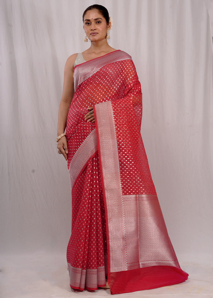 Pink Kora Silk Saree With Blouse Piece - Indian Silk House Agencies