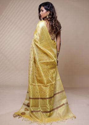 Cream Cotton Saree Without Blouse Piece - Indian Silk House Agencies