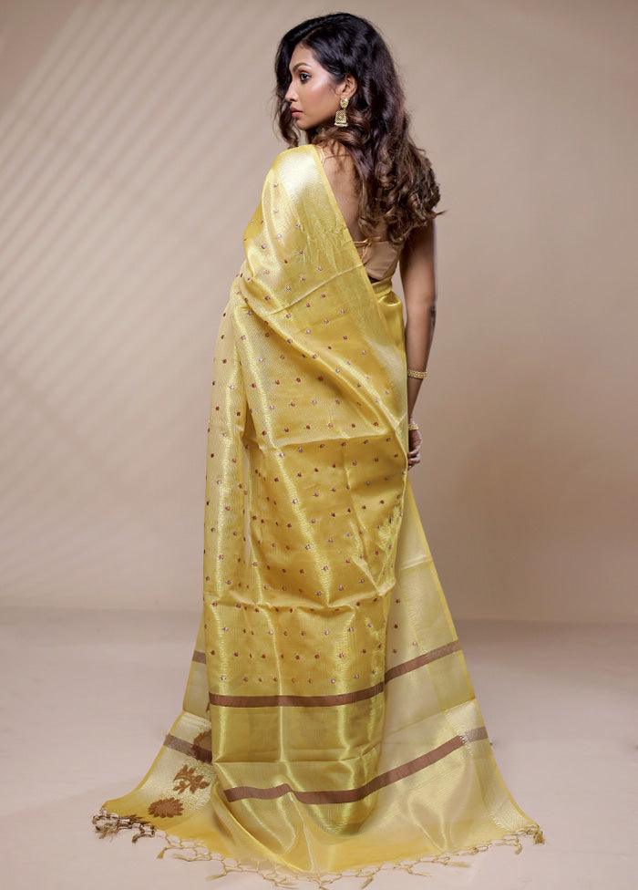 Cream Cotton Saree Without Blouse Piece - Indian Silk House Agencies